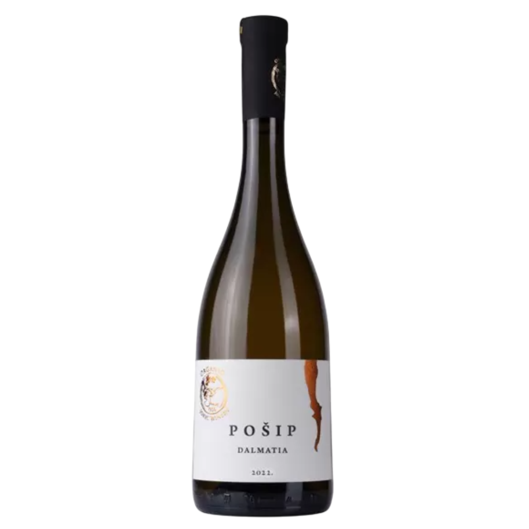 Jokić Pošip 0,75L Navojni Čep A Bottle Of Wine With A White Label